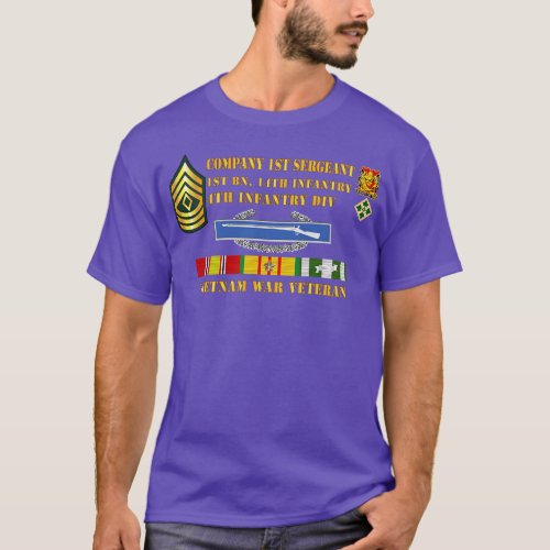 1st Bn 14th Inf 4th ID Company 1SG Vietnam Vet T_Shirt