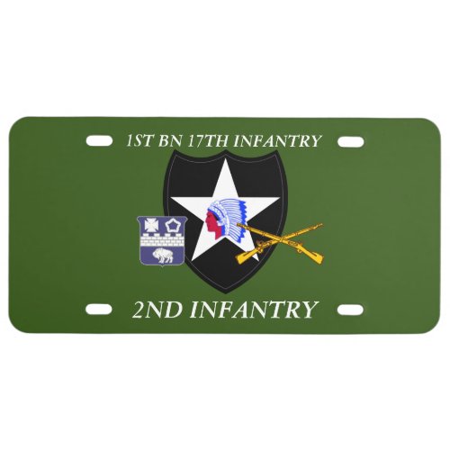 1ST BN 17TH INFANTRY 2ND INFANTRY DIVISION LICENSE PLATE