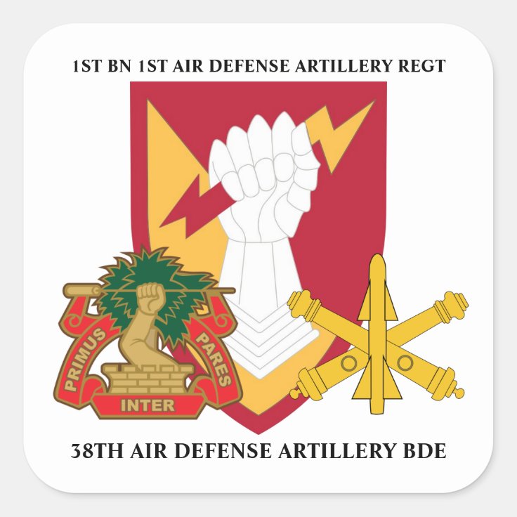 1ST BN 1ST AIR DEFENSE ARTILLERY 38TH AIR DEFENSE SQUARE STICKER | Zazzle