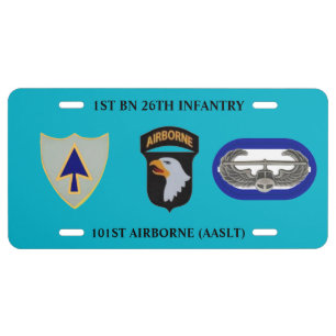 1ST BN 26TH INFANTRY 101ST AIRBORNE LICENSE PLATE
