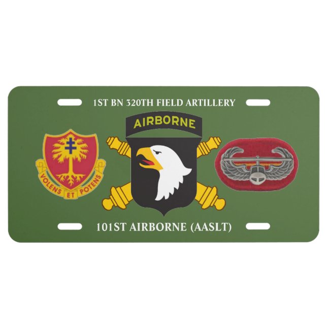 1ST BN 320TH FIELD ARTILLERY 101ST LICENSE PLATE (Front)
