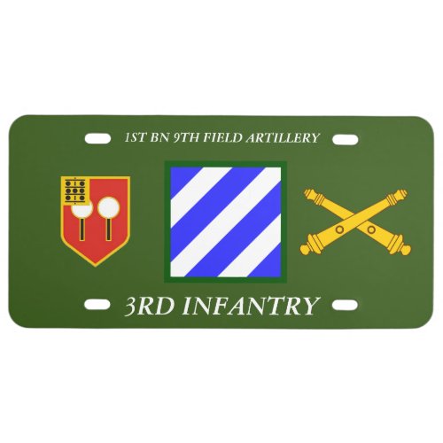 1ST BN 9TH FIELD ARTILLERY 3RD INFANTRY DIVISION L LICENSE PLATE