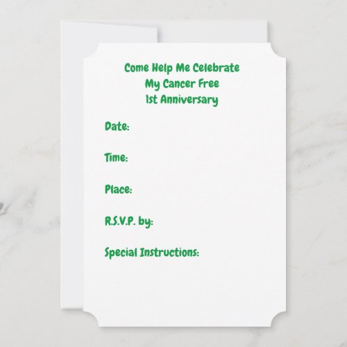1st Cancer Anniversary Party Invitations
