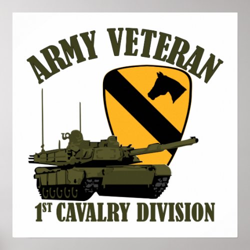 1st Cav Army Vet _ M1 Tank Poster