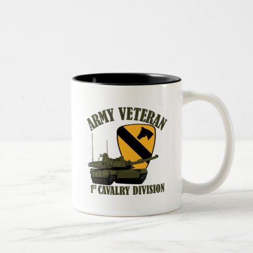 1st Cav Army Vet _ M1 Tank Two_Tone Coffee Mug