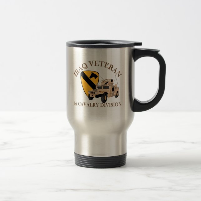 1st Cav Iraq Vet Humvee Travel Mug (Right)
