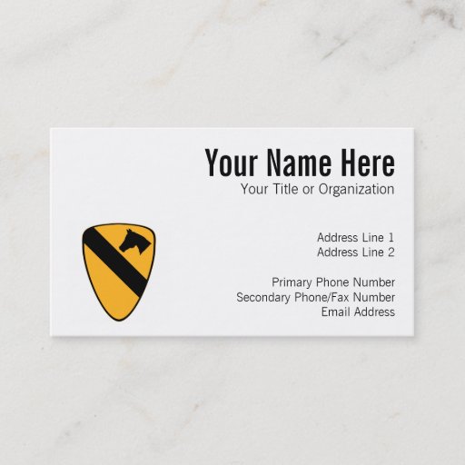 Customizable 1st Cav Patch Business Card