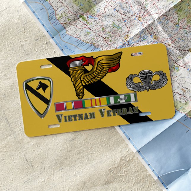 1st Cav Pathfinder Vietnam Veteran License Plate (In Situ)