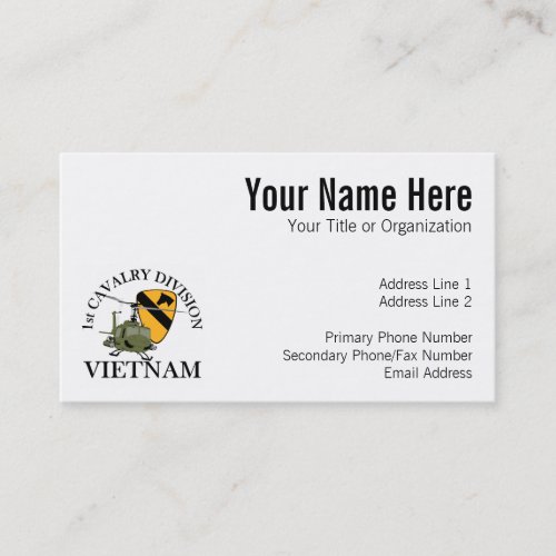 1st Cav Vietnam Vet Business Card