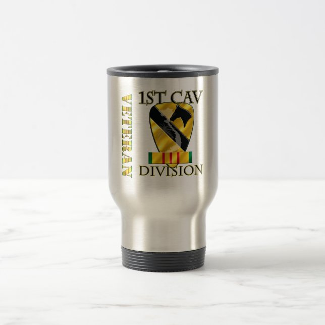 1st Cav Vietnam Veteran Travel Mug (Center)