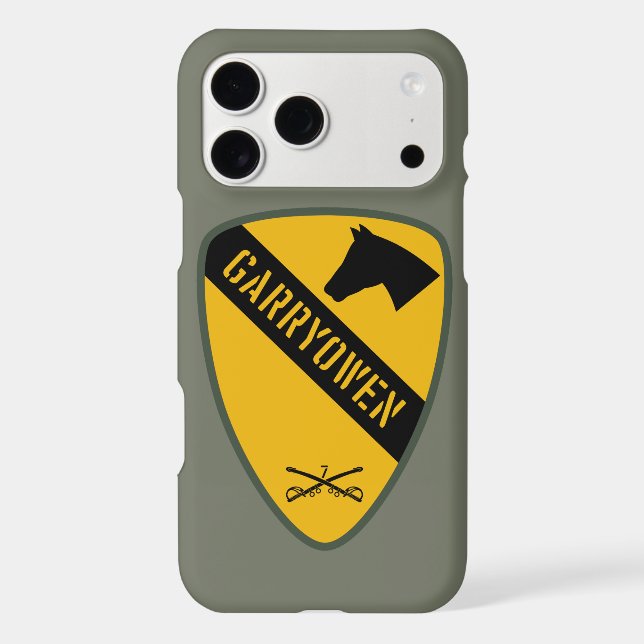 1st Cavalry Division, 7th Cavalry Regiment Iphone Case (Back)