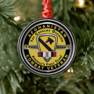 1st Cavalry Division Afghanistan Christmas Metal Ornament