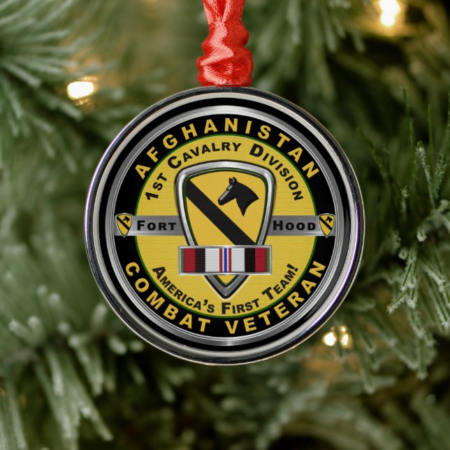 1st Cavalry Division Afghanistan Christmas Metal Ornament (Tree)