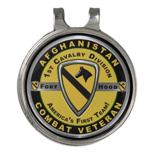 1st Cavalry Division Afghanistan Veteran  Golf Hat Clip