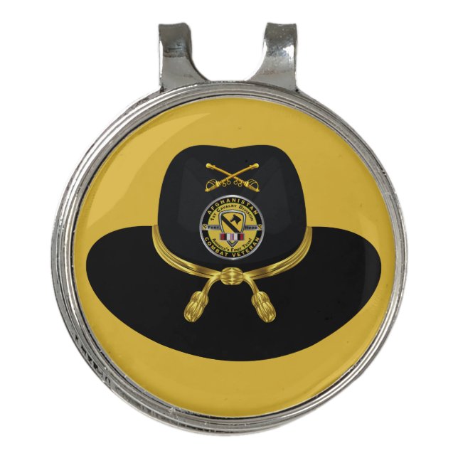 1st Cavalry Division Afghanistan Veteran Golf Hat Clip (Front)
