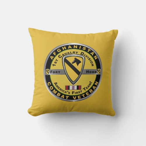 1st Cavalry Division Afghanistan Veteran Throw Pillow