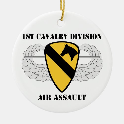 1st Cavalry Division Air Assault _ With Text Ceramic Ornament