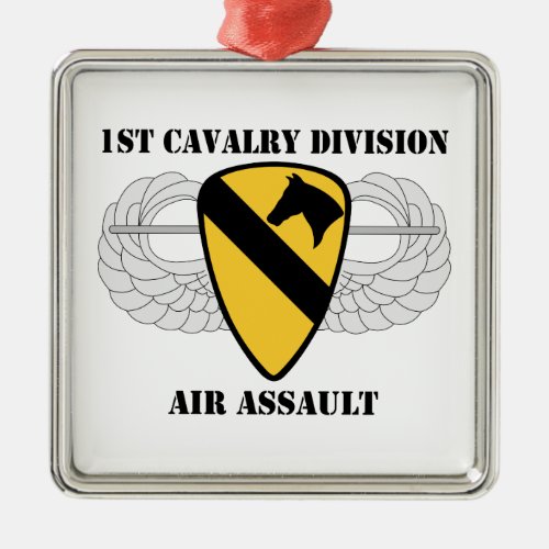 1st Cavalry Division Air Assault _ With Text Metal Ornament