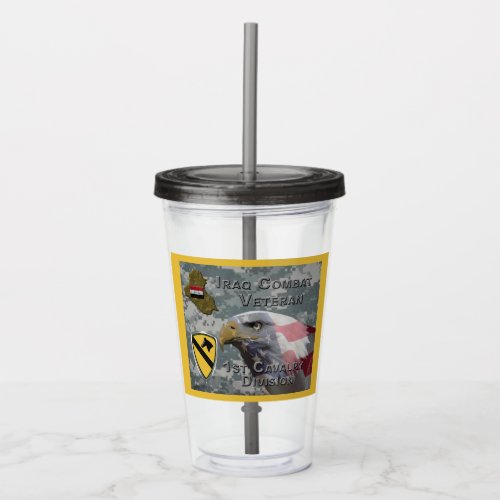 1st Cavalry Division _ Americas First Team Acrylic Tumbler