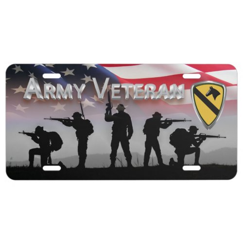 1st Cavalry Division Army Veteran  License Plate