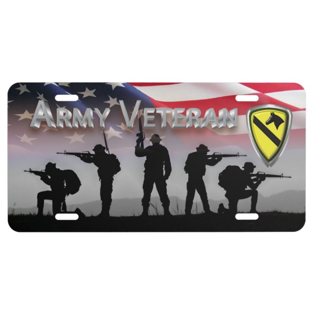 1st Cavalry Division Army Veteran License Plate (Front)