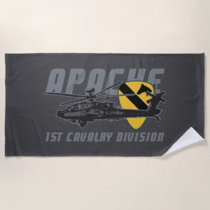 1st Cavalry Division Attack Helicopter Beach Towel