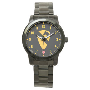 1st Cavalry Division Black Stainless Steel Watch