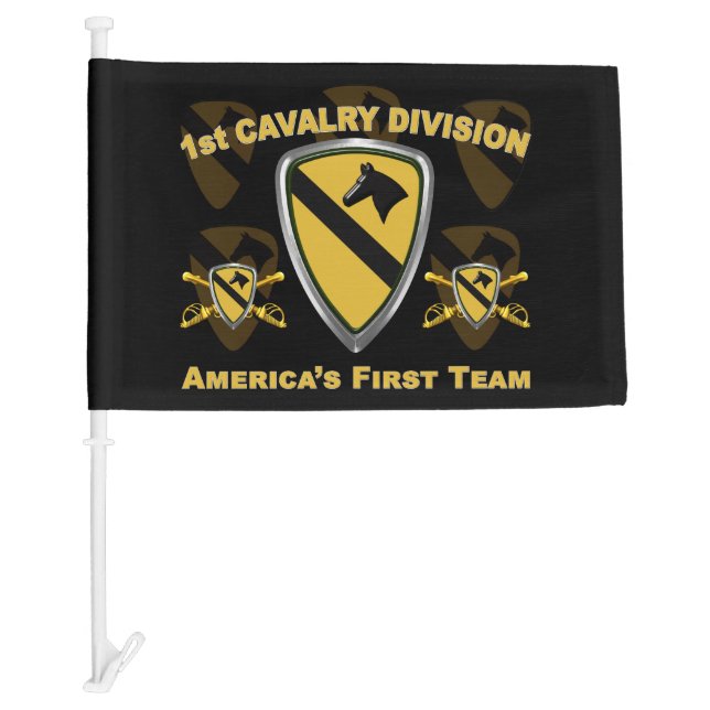 1st Cavalry Division  Car Flag (Front)