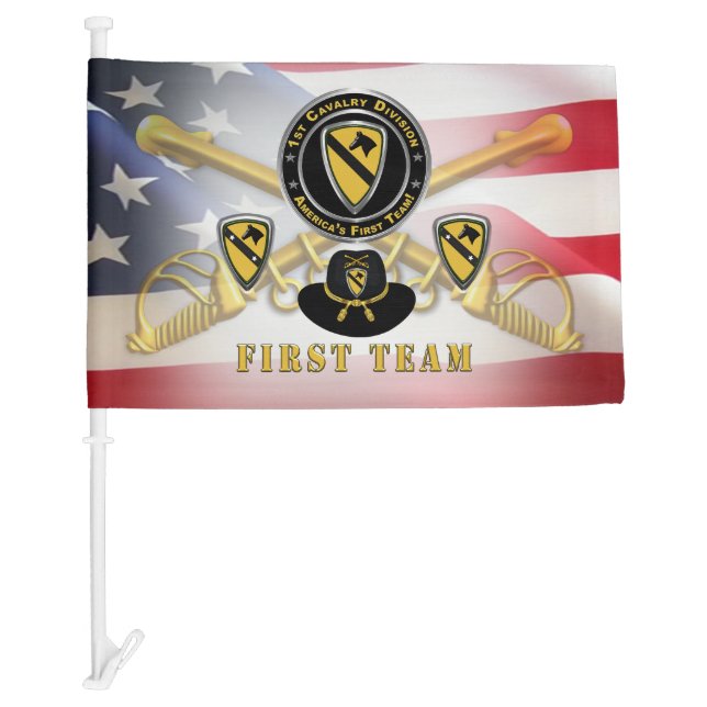 1st Cavalry Division  Car Flag (Front)