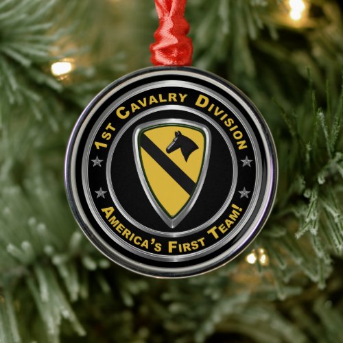 1st Cavalry Division Christmas Metal Ornament