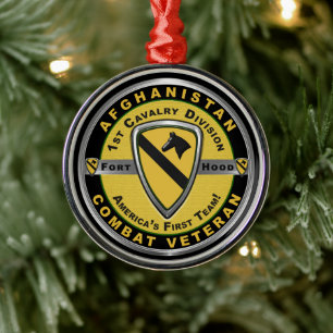 1st Cavalry Division Christmas Metal Ornament