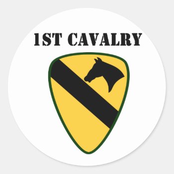 1st Cavalry Division Classic Round Sticker by DogTagsandCombatBoot at Zazzle