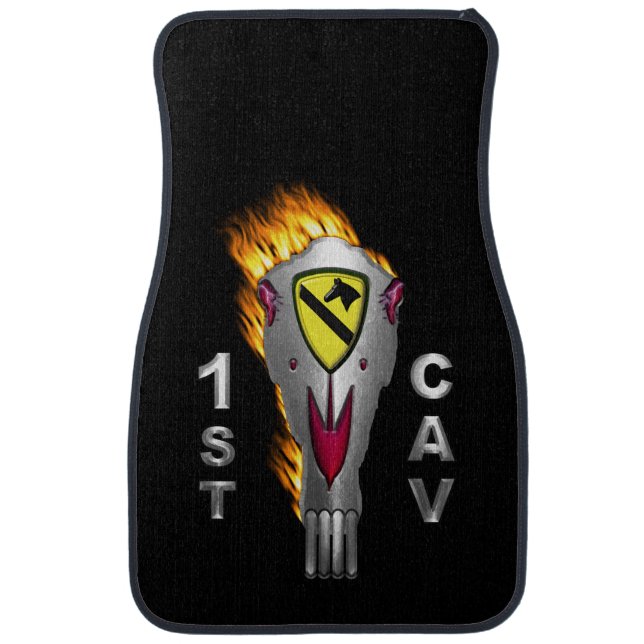 1st Cavalry Division Customized Flaming Horse Car Floor Mat (Front)