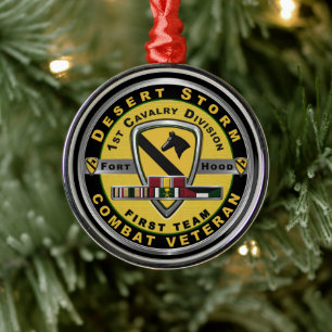 1st Cavalry Division Desert Storm Christmas Metal Ornament