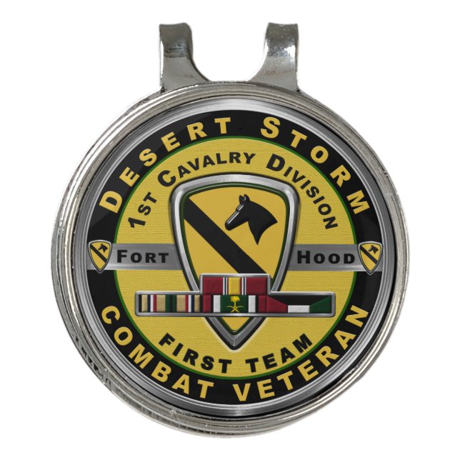 1st Cavalry Division Desert Storm Golf Hat Clip (Front)