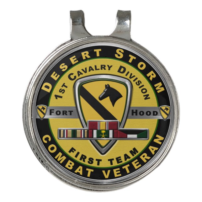 1st Cavalry Division Desert Storm Veteran Golf Hat Clip (Front)