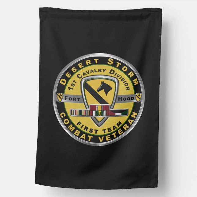 1st Cavalry Division Desert Storm Veteran House Flag (Front)