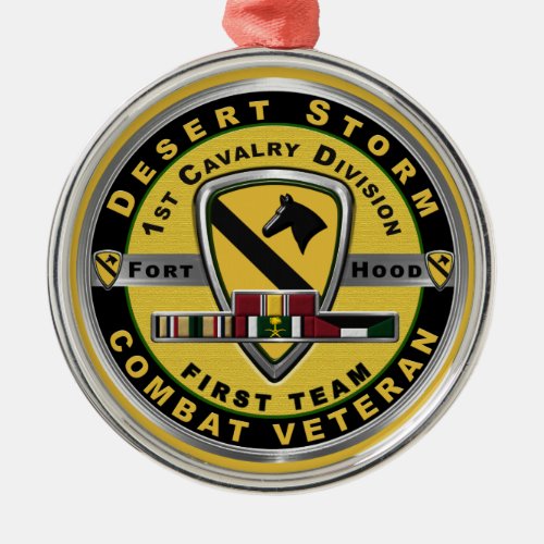 1st Cavalry Division Desert Storm Veteran Metal Ornament