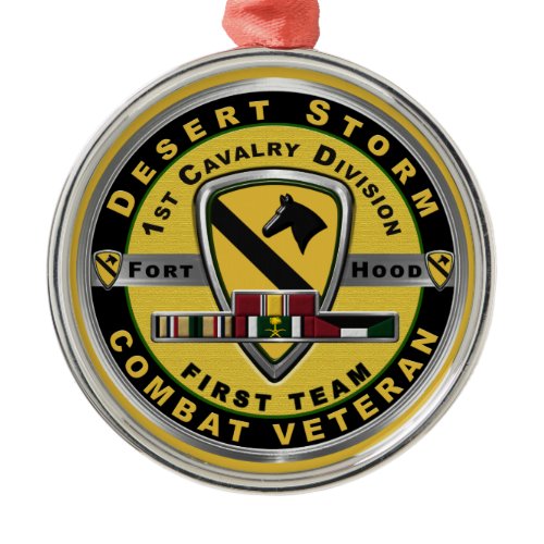 1st Cavalry Division Desert Storm Veteran Metal Ornament