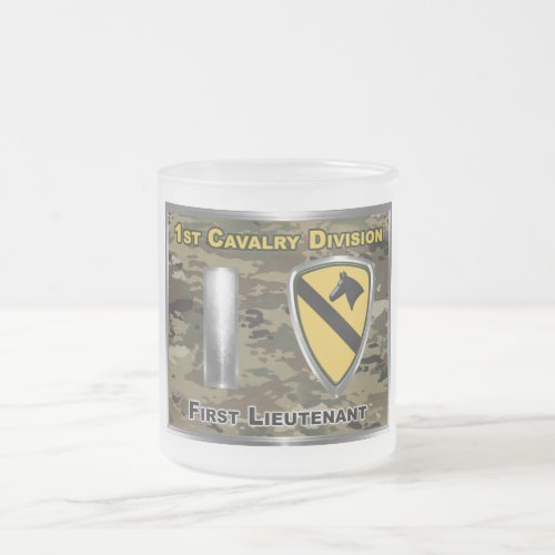 1st Cavalry Division First Lieutenant Frosted Glass Coffee Mug