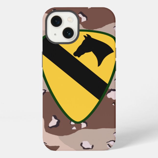 1st Cavalry Division "First Team" Desert Camo Iphone Case (Back)