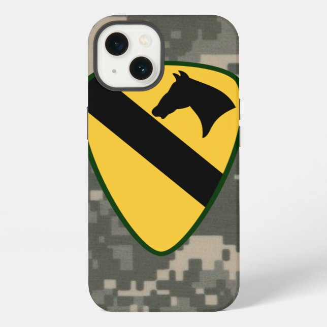1st Cavalry Division "First Team" Digital Camo Iphone Case (Back)