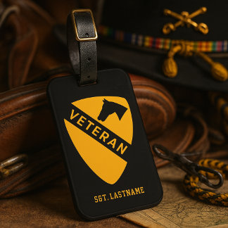 1st Cavalry Division "First Team" Personalized Luggage Tag