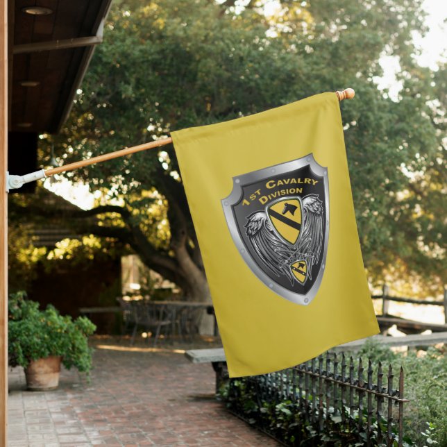 1st Cavalry Division “First Team” Shield House Flag (In SItu)