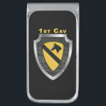 1st Cavalry Division “First Team” Silver Finish Money Clip<br><div class="desc">Display your pride in our Army's famed 1st Cavalry Division – America’s First Team! This beautiful 1st Cavalry Division design makes a wonderful gift to any who are serving or have served in this unique Division! The 1st Cavalry Division is part of our Rapid Deployment Forces and is indeed the...</div>