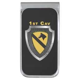 1st Cavalry Division “First Team” Silver Finish Money Clip