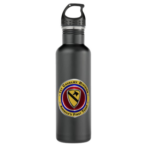 1st Cavalry Division First Team Stainless Steel Water Bottle