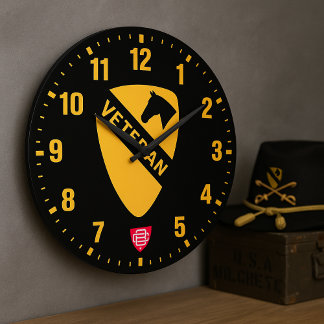 1st Cavalry Division "First Team" Tribute Large Clock