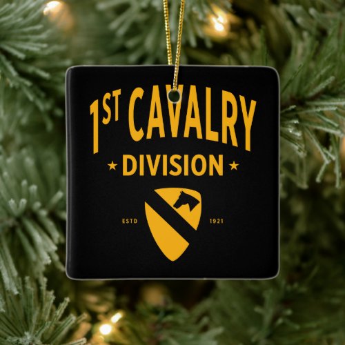 1st Cavalry Division _ First Team United States Ceramic Ornament