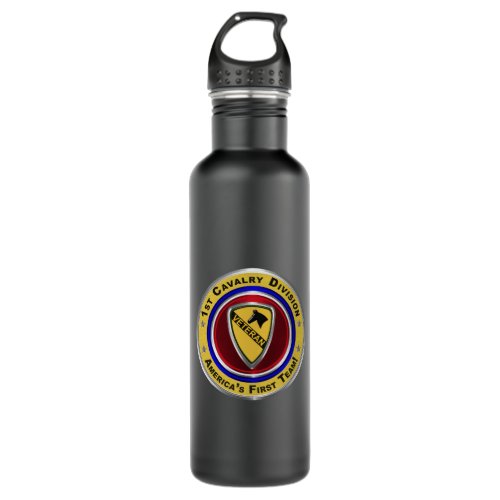 1st Cavalry Division First Team Veteran Stainless Steel Water Bottle